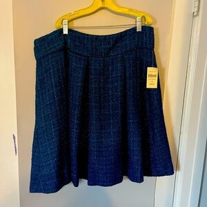 NWT Coldwater Creek teal tweed skirt size 16